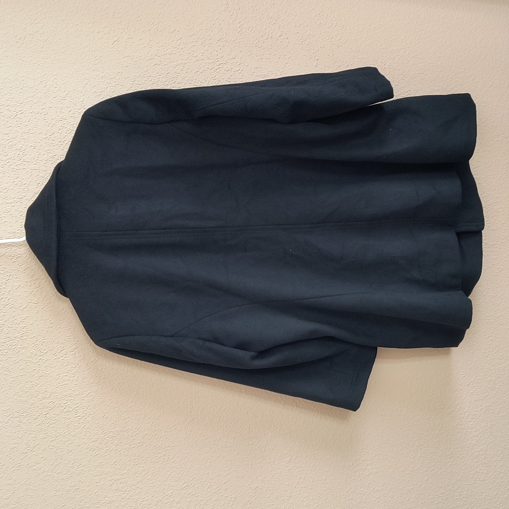 Calvin Klein Black Wool/Silk/Cashmere Double Breasted Peacoat Size 14 - Picture 3 of 9